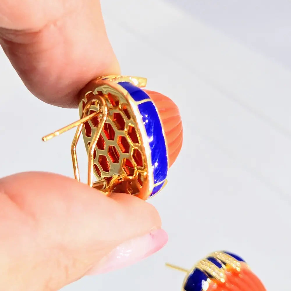 ?CAn’t Elope’.75’’ Earrings - Zircon Resin Enamel Gold-plated Jewelers’ Brass