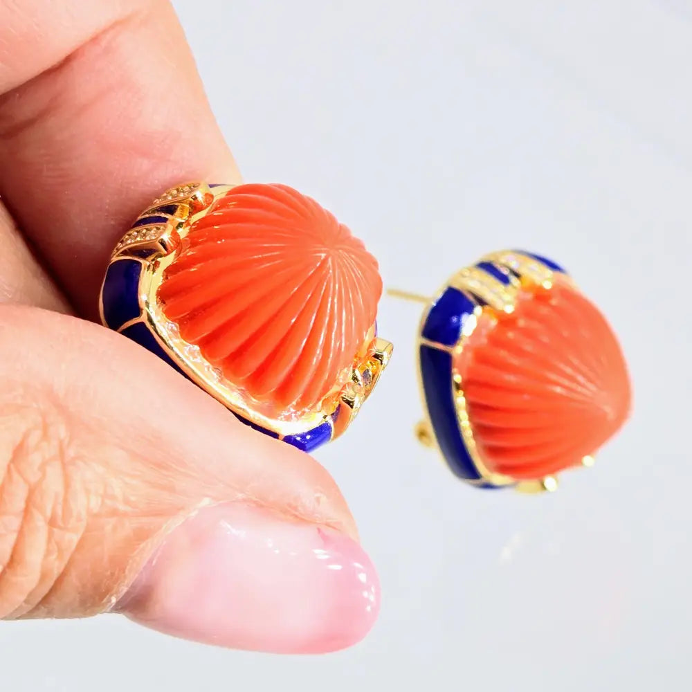 ?CAn’t Elope’.75’’ Earrings - Zircon Resin Enamel Gold-plated Jewelers’ Brass