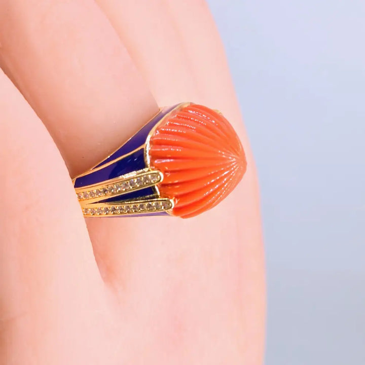 ?CAn’t Elope’ Sz 8 Ring - Crystals Resin Enamel