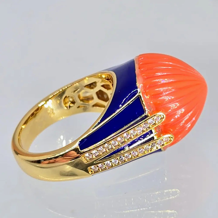 ?CAn’t Elope’ Sz 8 Ring - Crystals Resin Enamel