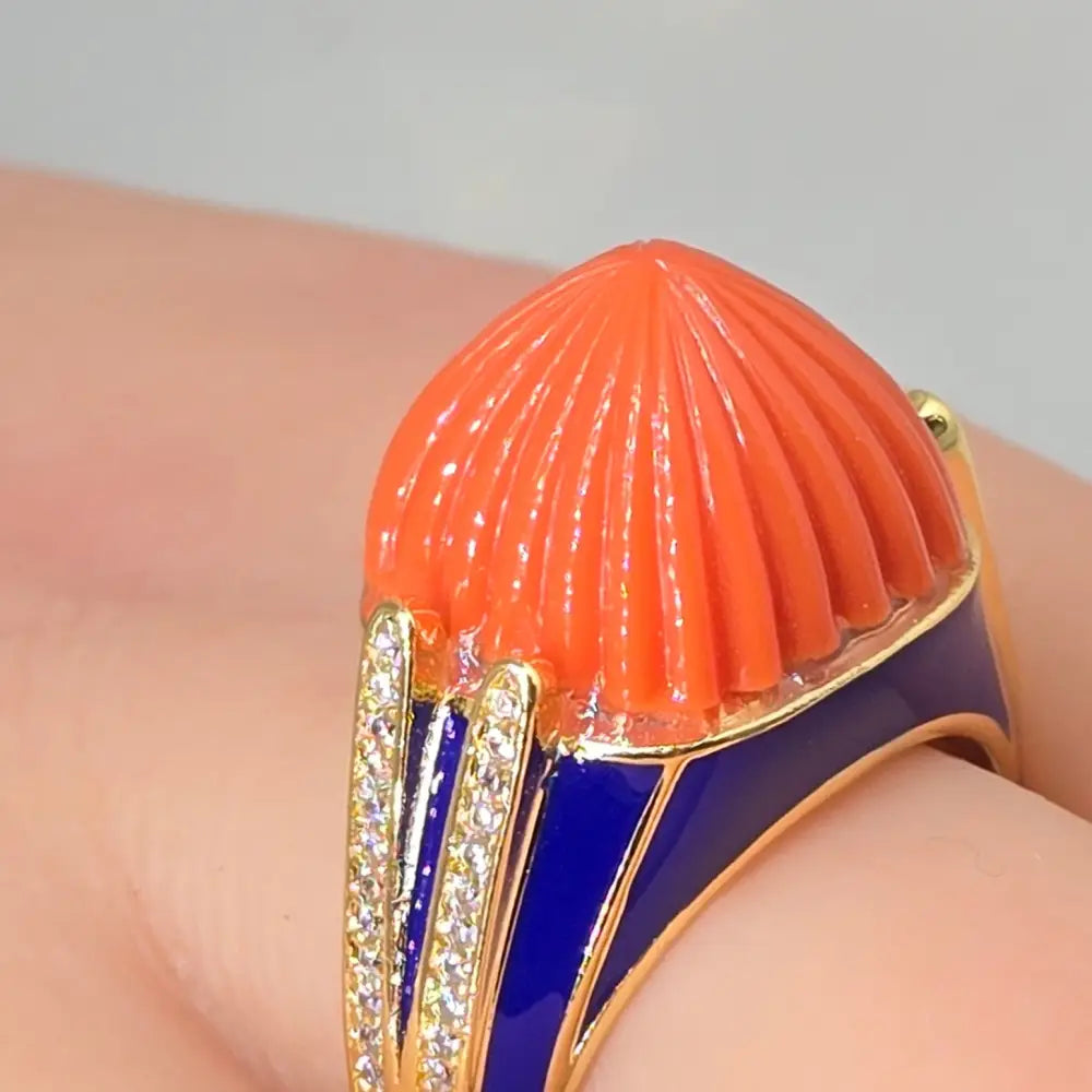 ?CAn’t Elope’ Sz 8 Ring - Crystals Resin Enamel
