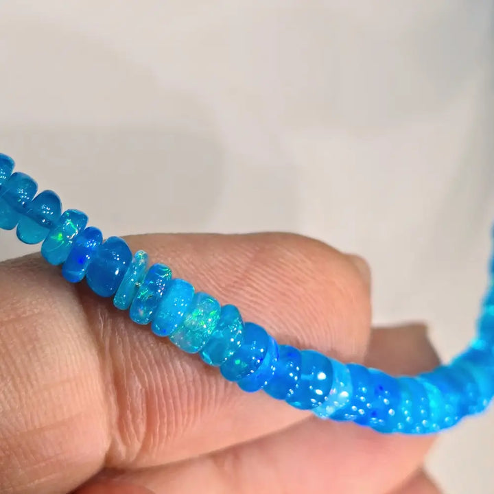 ?CAribbean Blue!’ 16’’ - 18’’ Necklace - Opal Silver or Gold-plated Findings
