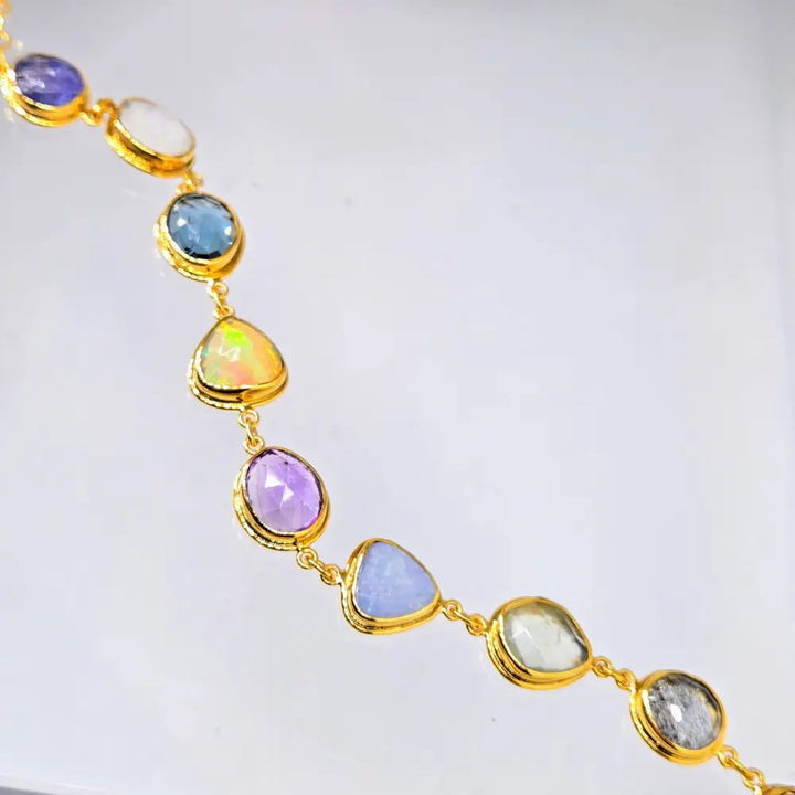 Chasing Rainbows -7’’-9’’ Gemstone Station Bracelet - Bracelets