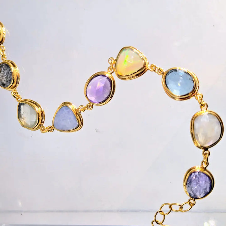 Chasing Rainbows -7’’-9’’ Gemstone Station Bracelet - Bracelets