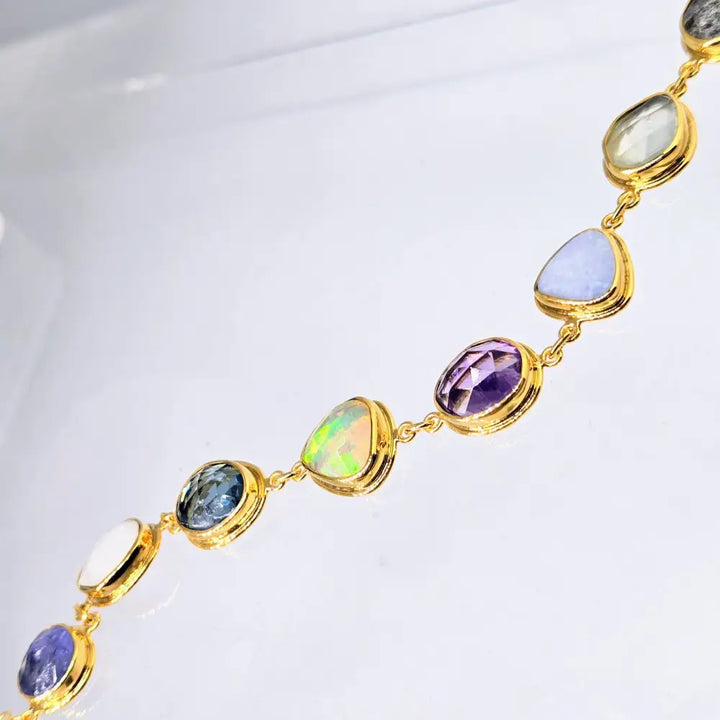 Chasing Rainbows -7’’-9’’ Gemstone Station Bracelet - Bracelets