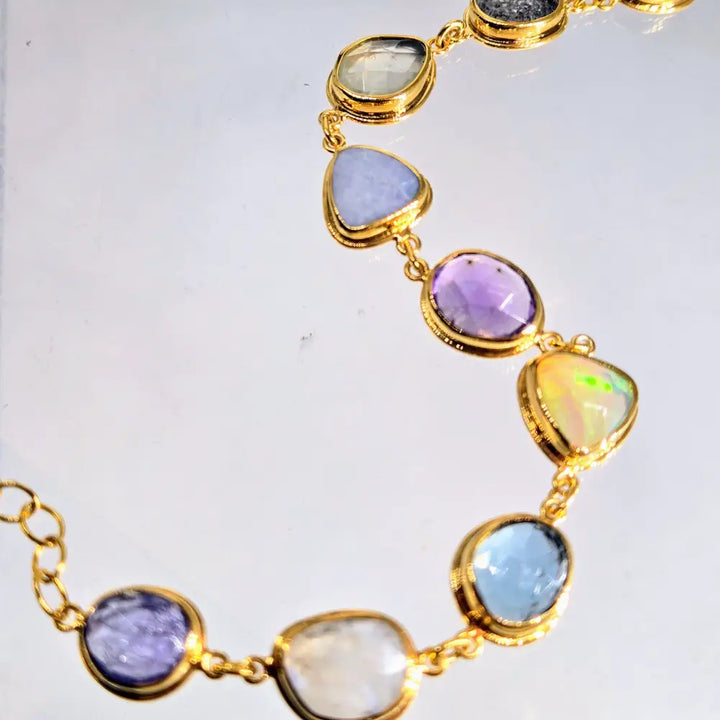 Chasing Rainbows -7’’-9’’ Gemstone Station Bracelet - Bracelets