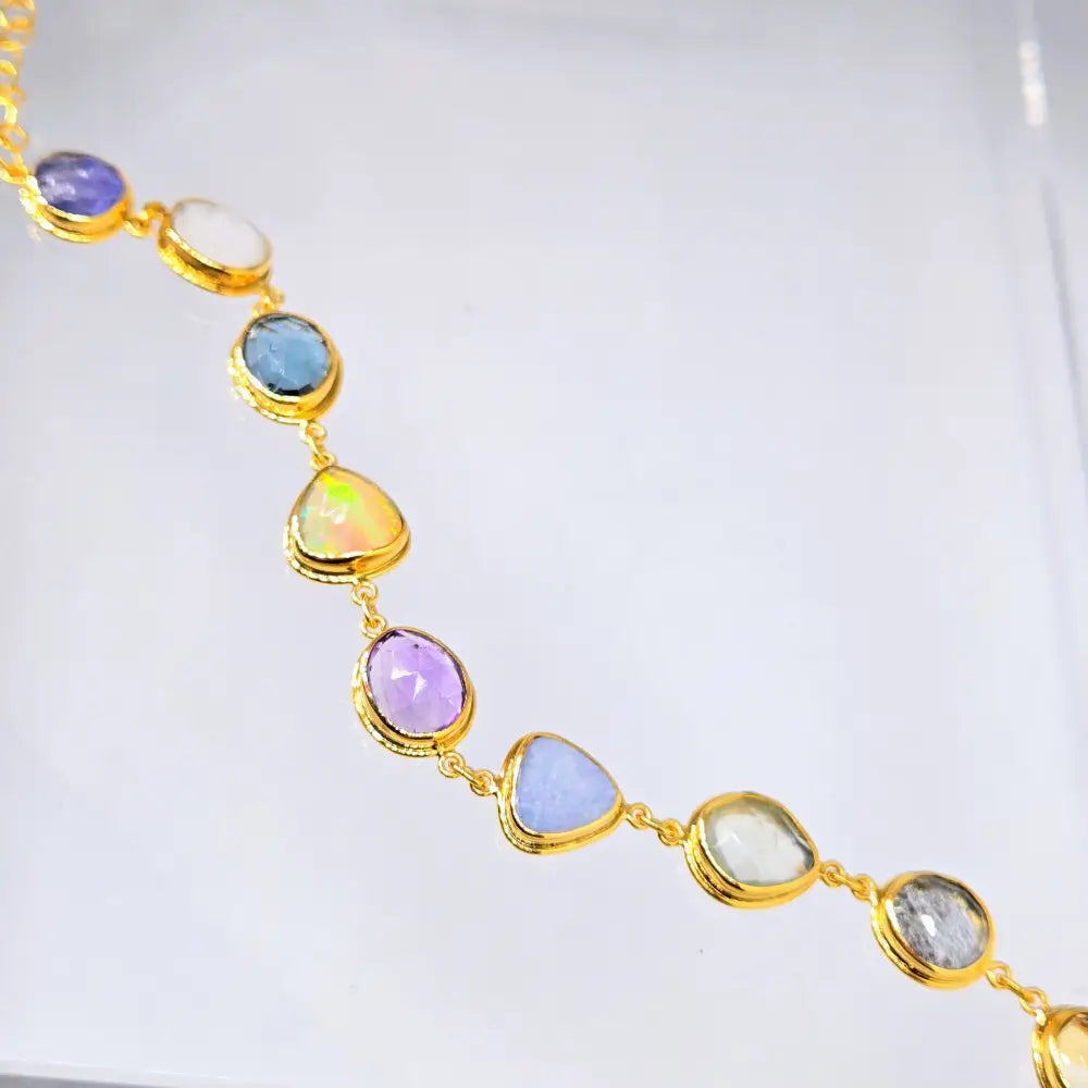 Chasing Rainbows -7’’-9’’ Gemstone Station Bracelet - Bracelets