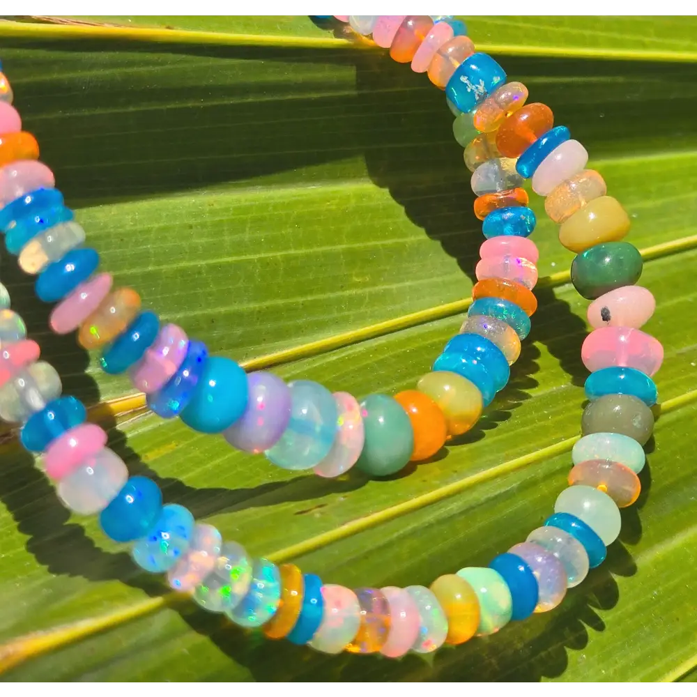 ?CHiclets’ 16’’ - 18’’ Necklace - Opal Silver Plate - Key West Local Luxe