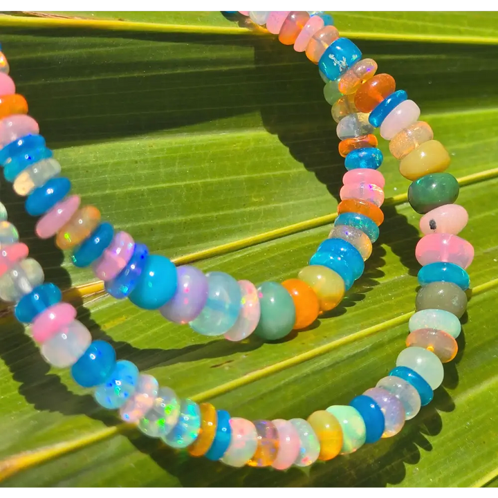 ?CHiclets’ 16’’ - 18’’ Necklace - Opal Silver Plate - Key West Local Luxe