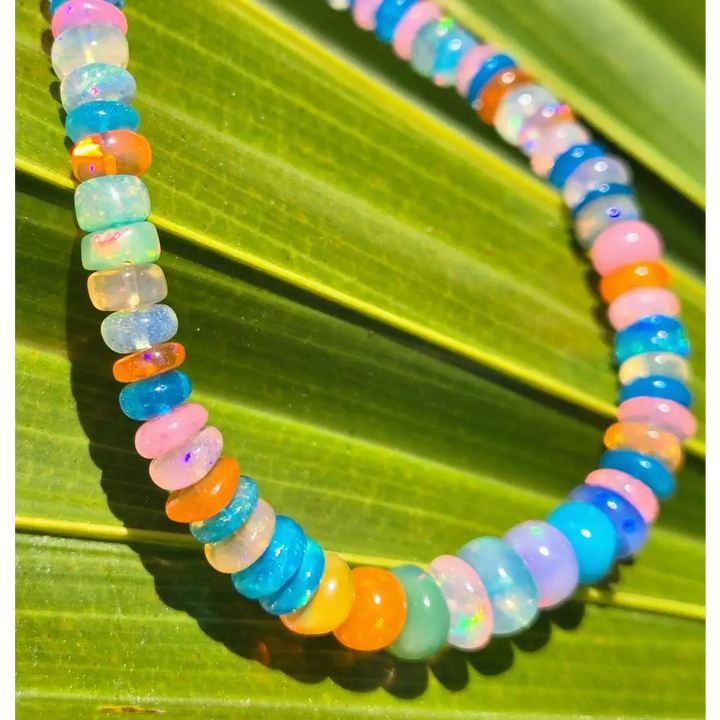 ?CHiclets’ 16’’ - 18’’ Necklace - Opal Silver Plate - Key West Local Luxe
