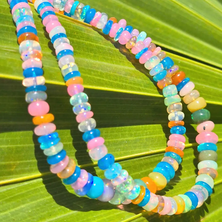 ?CHiclets’ 16’’ - 18’’ Necklace - Opal Silver Plate - Key West Local Luxe