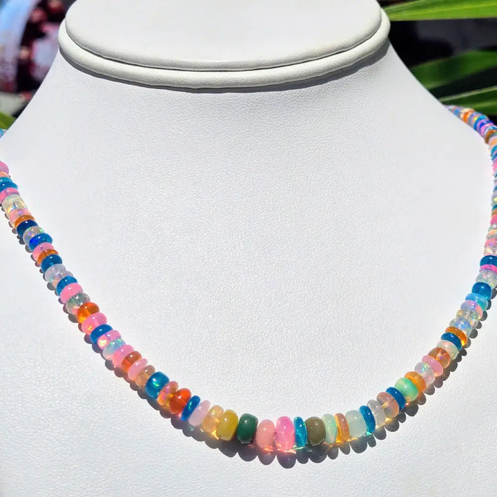 ?CHiclets’ 16’’ - 18’’ Necklace - Opal Silver Plate - Key West Local Luxe