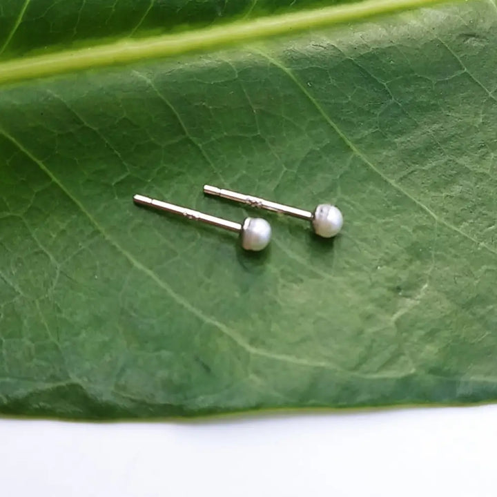 ?CLassic’ 2-3mm (tiny) Micro-stud Earrings - Pearls Sterling