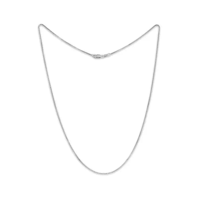?CLassic Box Chain’ 18’’ Necklace - Sterling - Pendant