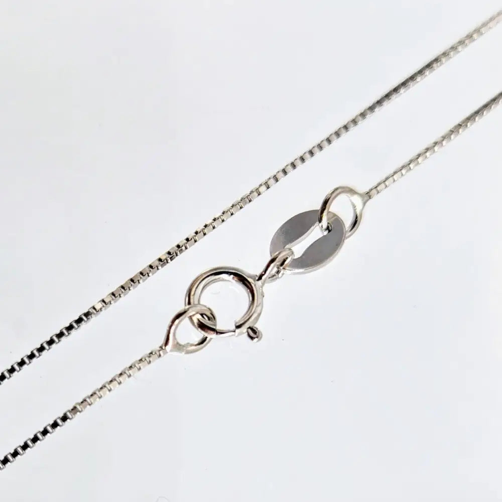 ?CLassic Box Chain’ 18’’ Necklace - Sterling - Pendant