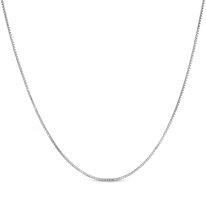 ?CLassic Box Chain’ 18’’ Necklace - Sterling - Pendant