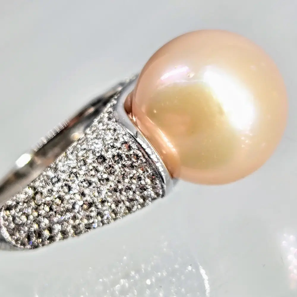 ?CLassic Cocktail Ring’ Sz 8 Ring - Edison Pearl Topaz Anti-tarnish Sterling