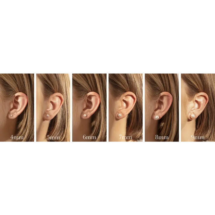 ?CLassic Pearl Studs’ (select your Size) Earrings - Pearls Sterling