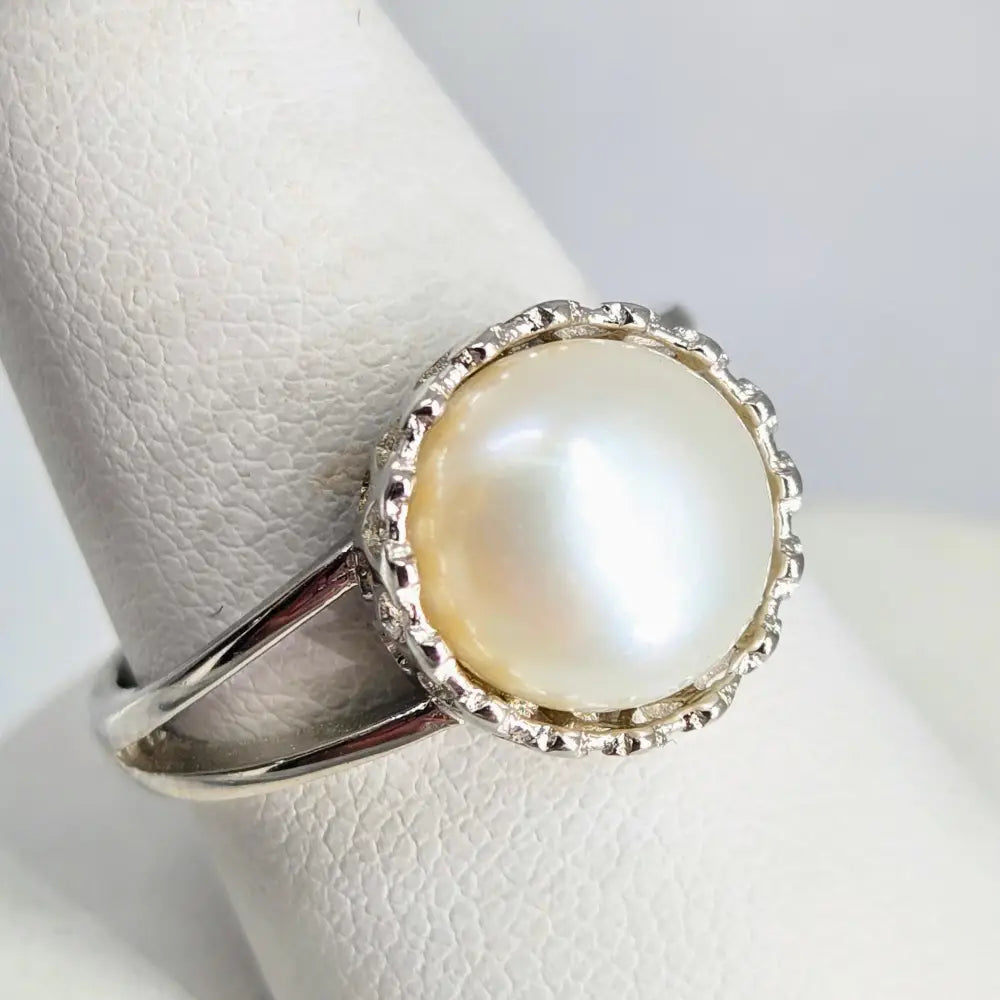 ?CLassic’ Sz 7 Ring - Pearl Anti-tarnish Sterling