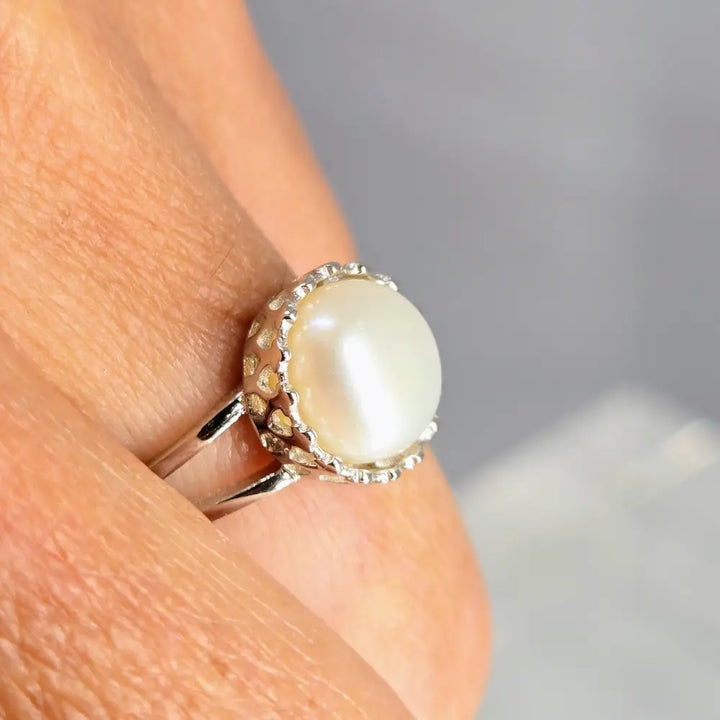 ?CLassic’ Sz 7 Ring - Pearl Anti-tarnish Sterling