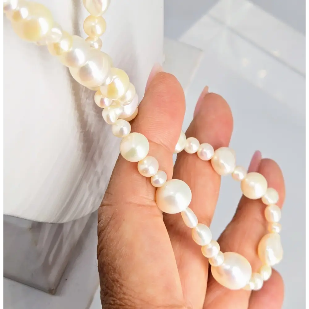 ?CLutching Pearls’ 36’’ Necklace - Pearls Enhancer Clip