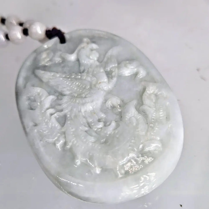 ?COck & Dragon’ 26’’ Necklace - Hand-carved Jade - Key West Local Luxe