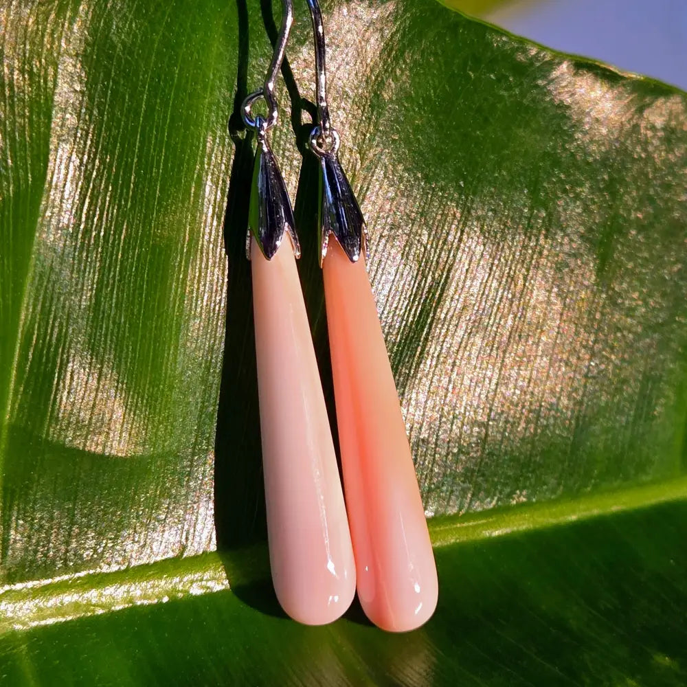 ?COnch Drop’ Earrings - Carved Conch Shell Anti-tarnish Sterling