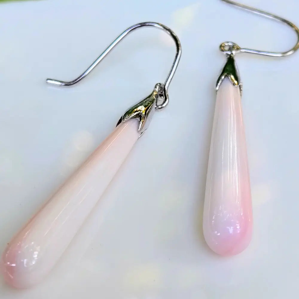 ?COnch Drop’ Earrings - Carved Conch Shell Anti-tarnish Sterling