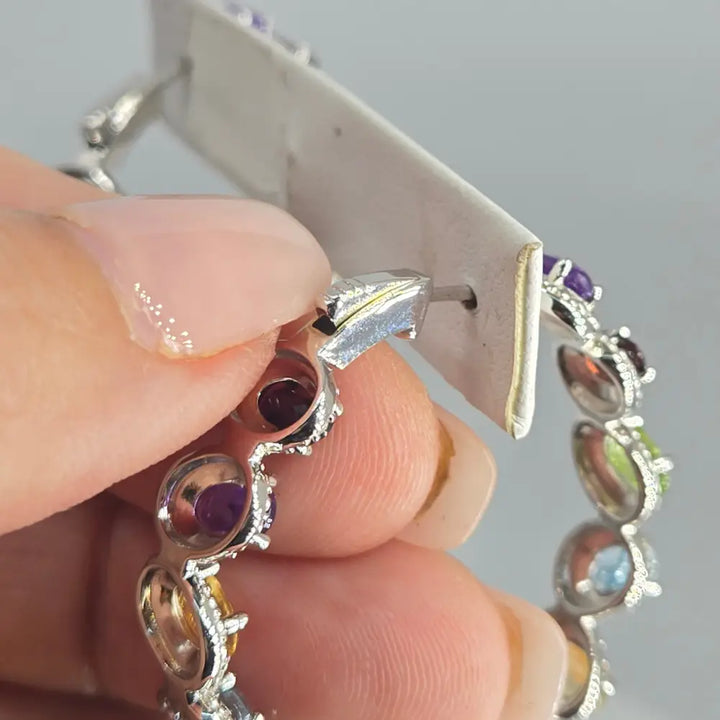?COnfetti Hoops’ Multi-gemstone Prong-set Hoop Earrings - Key West Local Luxe