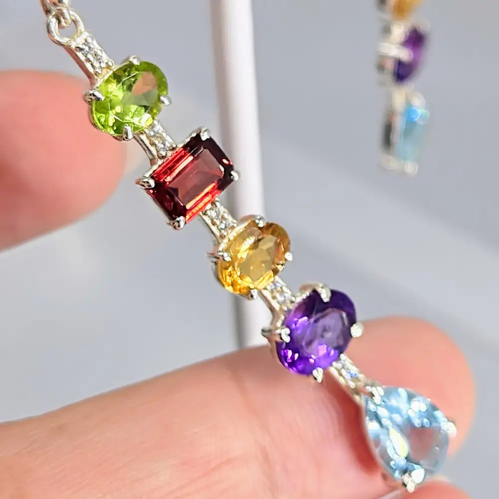?COnfetti Streamers’ Multi-gemstone Drop Earrings - Key West Local Luxe