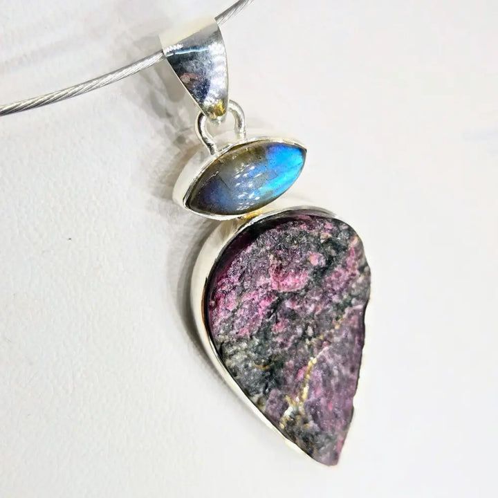 ?COsmic Cake’ 2’’ Pendant – Eudialite Labradorite Sterling