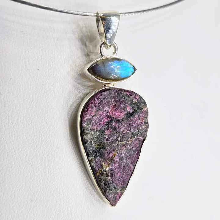 ?COsmic Cake’ 2’’ Pendant – Eudialite Labradorite Sterling