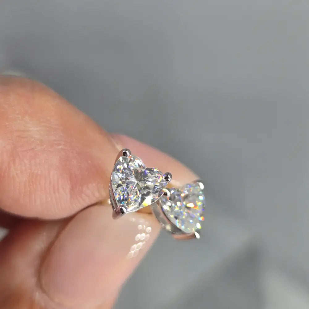 ?CUpid’s Spark’ Moissanite Heart Stud Earrings - Key West Local Luxe