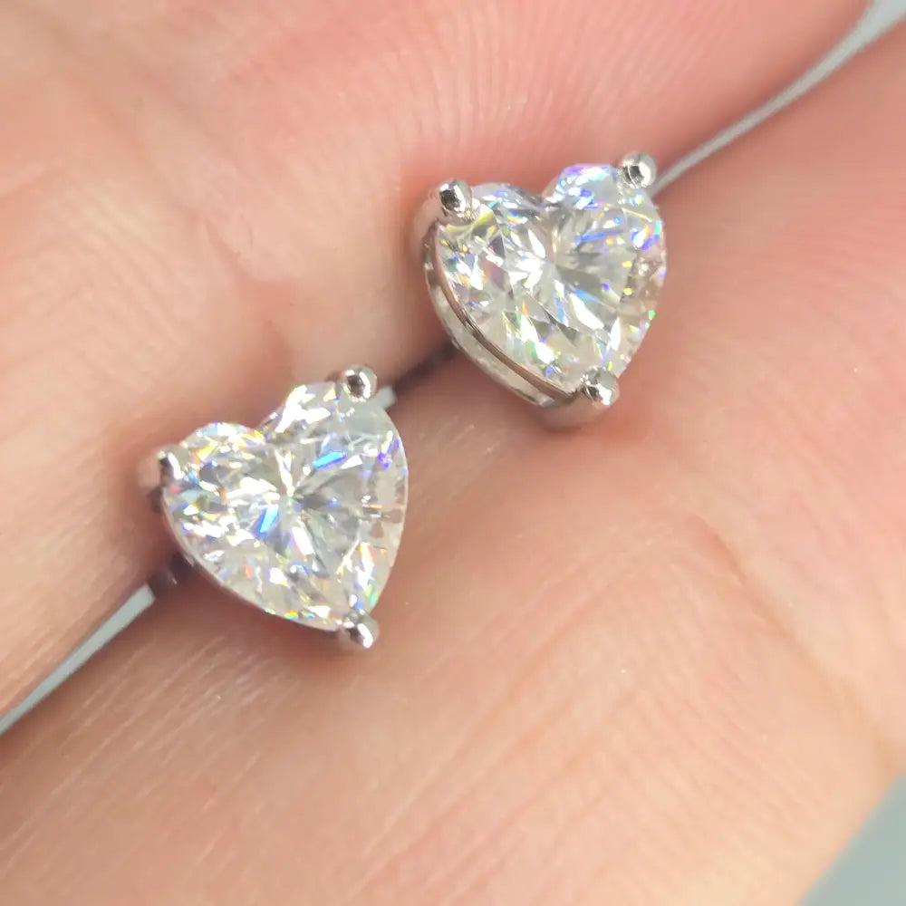 ?CUpid’s Spark’ Moissanite Heart Stud Earrings - Key West Local Luxe