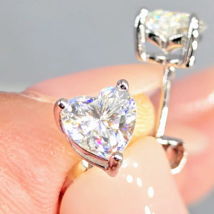 ?CUpid’s Spark’ Moissanite Heart Stud Earrings - Key West Local Luxe