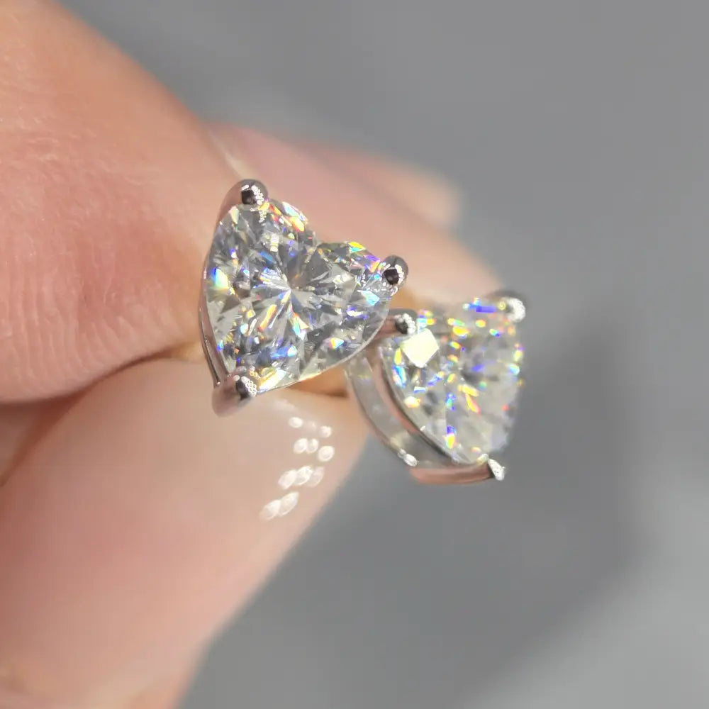 ?CUpid’s Spark’ Moissanite Heart Stud Earrings - Key West Local Luxe