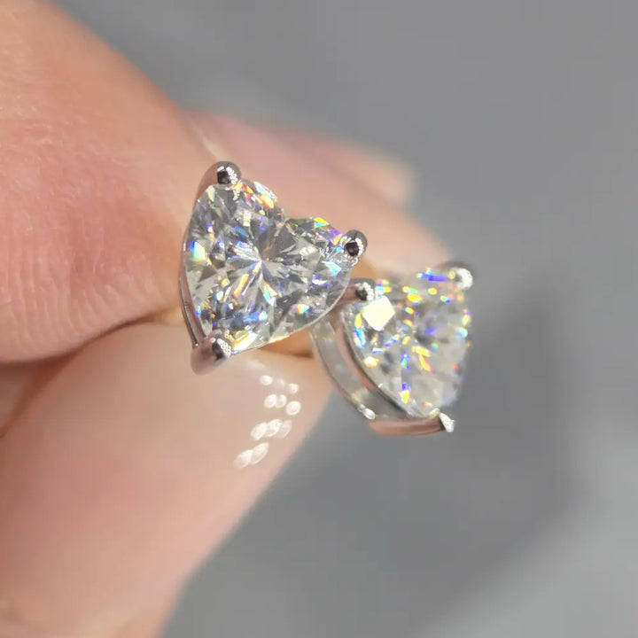 ?CUpid’s Spark’ Moissanite Heart Stud Earrings - Key West Local Luxe