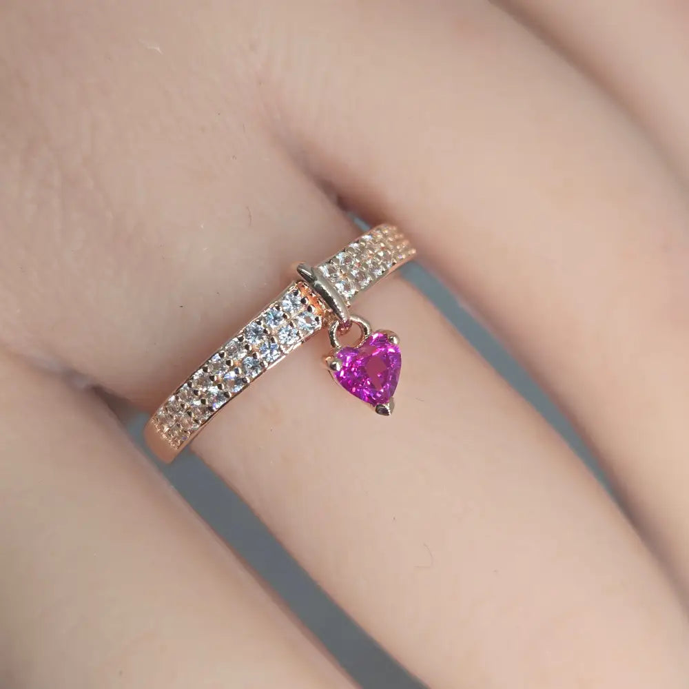 ?CUpid’s Spell’ Ring with Heart Dangle - Key West Local Luxe