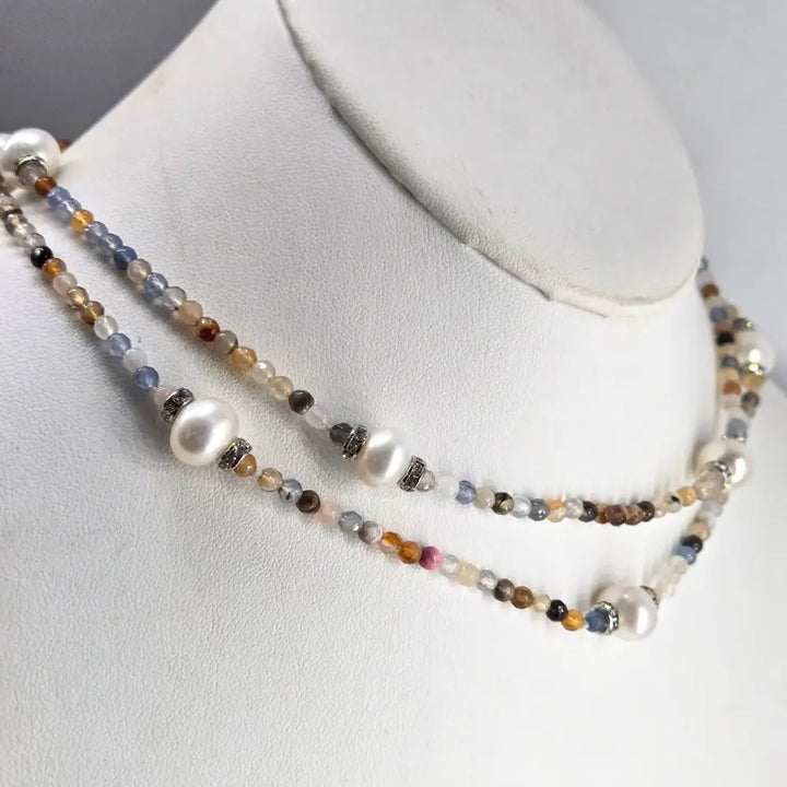 ?DAydream’ 32’’ Necklace - Agate Swarovski Pearls