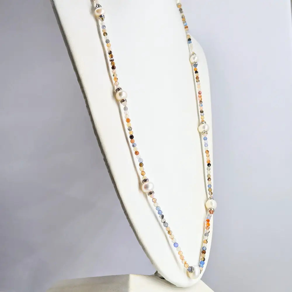 ?DAydream’ 32’’ Necklace - Agate Swarovski Pearls