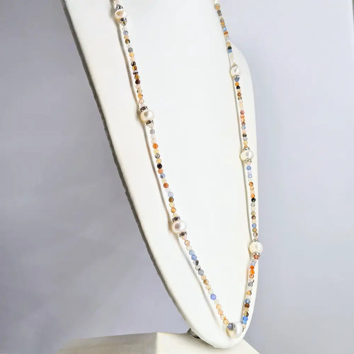?DAydream’ 32’’ Necklace - Agate Swarovski Pearls