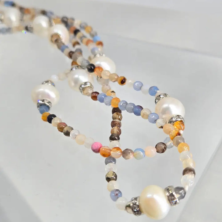 ?DAydream’ 32’’ Necklace - Agate Swarovski Pearls