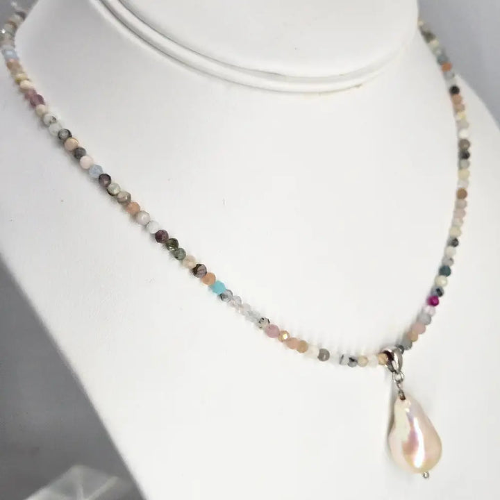 ?DAydreaming’ 16-18’’ Pendant Necklace - Agate Pearl Anti-tarnish Sterling