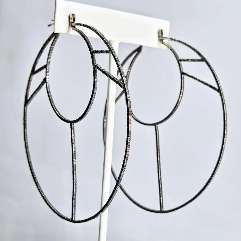 De La Soul 3.5’’ Hoop Earrings Oxidized Textured