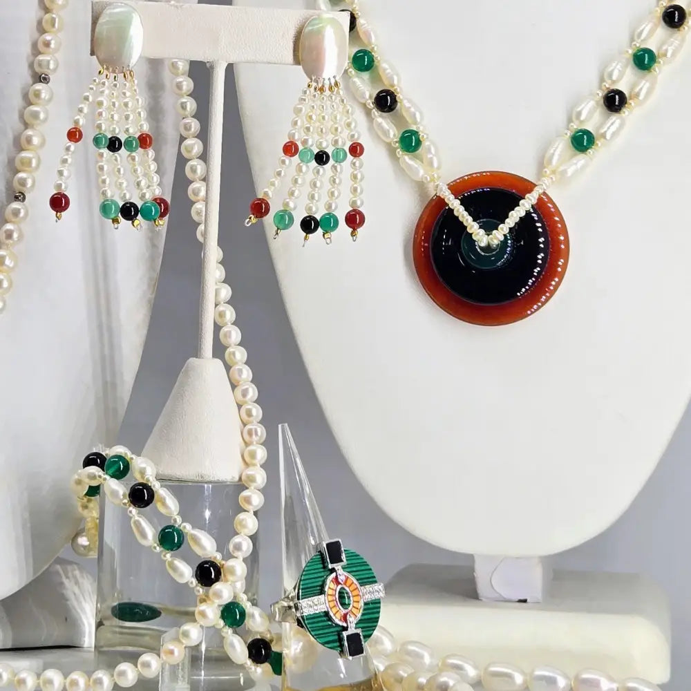 ?DEco Divine’ 7.5’’ Bracelet- Pearls Onyx - Bracelet
