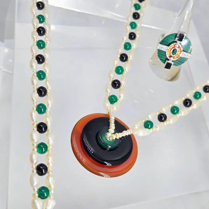 ?DEco Divine’ 7.5’’ Bracelet- Pearls Onyx - Bracelet