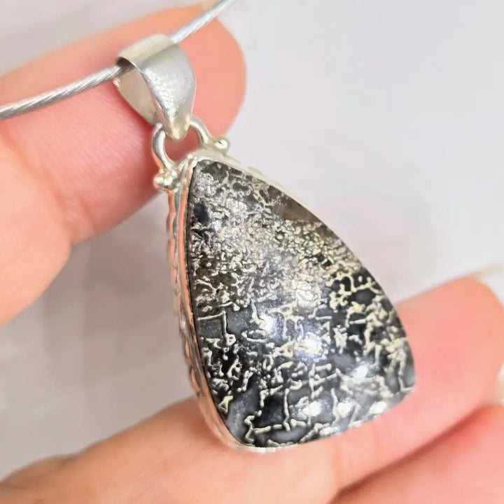 ?DIno-mite’ Pendant Necklace - Dinosaur Bone Sterling - Key West Local Luxe
