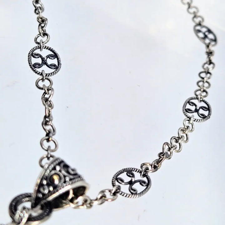 ?EDgy Mama’ 18’’ Pendant Necklace - Mother-of-pearl Sterling - Key West Local Luxe