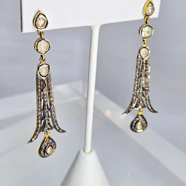 ?EMpire State’ 2.75’’ Earrings - Diamonds Sterling