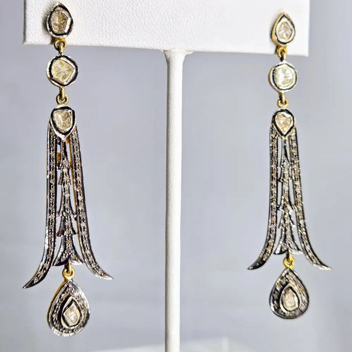 ?EMpire State’ 2.75’’ Earrings - Diamonds Sterling